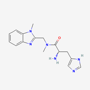 molecular formula C16H20N6O B5346696 N-methyl-N-[(1-methyl-1H-benzimidazol-2-yl)methyl]-L-histidinamide dihydrochloride 