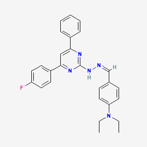 molecular formula C27H26FN5 B5346786 N-[(Z)-[4-(diethylamino)phenyl]methylideneamino]-4-(4-fluorophenyl)-6-phenylpyrimidin-2-amine 