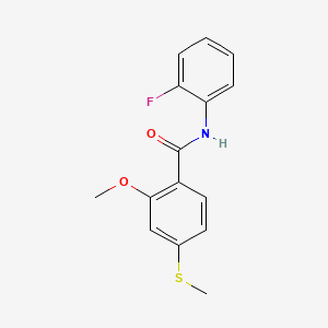 molecular formula C15H14FNO2S B5346835 N-(2-fluorophenyl)-2-methoxy-4-(methylsulfanyl)benzamide 