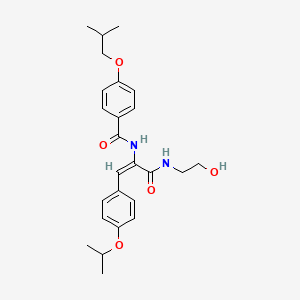 molecular formula C25H32N2O5 B5346865 N-[1-{[(2-hydroxyethyl)amino]carbonyl}-2-(4-isopropoxyphenyl)vinyl]-4-isobutoxybenzamide 