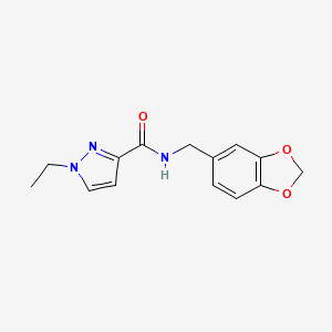 molecular formula C14H15N3O3 B5346917 N-[(2H-13-BENZODIOXOL-5-YL)METHYL]-1-ETHYL-1H-PYRAZOLE-3-CARBOXAMIDE 