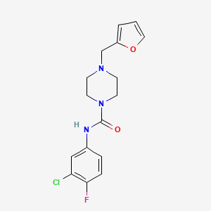 molecular formula C16H17ClFN3O2 B5346937 N-(3-CHLORO-4-FLUOROPHENYL)-4-[(FURAN-2-YL)METHYL]PIPERAZINE-1-CARBOXAMIDE 
