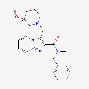 molecular formula C23H28N4O2 B5346971 N-benzyl-3-[(3-hydroxy-3-methylpiperidin-1-yl)methyl]-N-methylimidazo[1,2-a]pyridine-2-carboxamide 