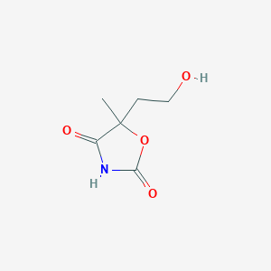 molecular formula C6H9NO4 B053470 5-(2-Hydroxyethyl)-5-methyloxazolidine-2,4-dione CAS No. 124315-43-1