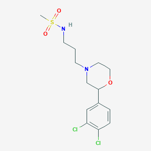 molecular formula C14H20Cl2N2O3S B5347011 N-{3-[2-(3,4-dichlorophenyl)morpholin-4-yl]propyl}methanesulfonamide 