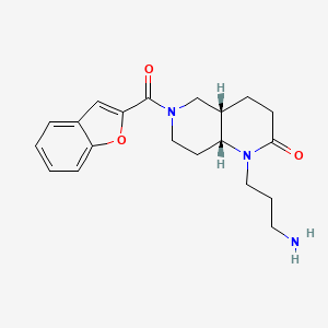 molecular formula C20H25N3O3 B5347142 rel-(4aS,8aR)-1-(3-aminopropyl)-6-(1-benzofuran-2-ylcarbonyl)octahydro-1,6-naphthyridin-2(1H)-one hydrochloride 