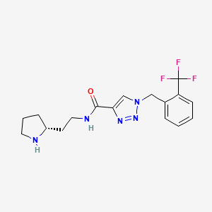molecular formula C17H20F3N5O B5347146 N-{2-[(2R)-2-pyrrolidinyl]ethyl}-1-[2-(trifluoromethyl)benzyl]-1H-1,2,3-triazole-4-carboxamide 