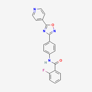 molecular formula C20H13FN4O2 B5347149 2-fluoro-N-{4-[5-(4-pyridinyl)-1,2,4-oxadiazol-3-yl]phenyl}benzamide 