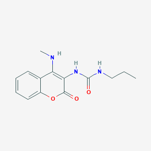 molecular formula C14H17N3O3 B5347171 N-[4-(methylamino)-2-oxo-2H-chromen-3-yl]-N'-propylurea 