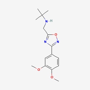 molecular formula C15H21N3O3 B5347174 N-{[3-(3,4-dimethoxyphenyl)-1,2,4-oxadiazol-5-yl]methyl}-2-methyl-2-propanamine 