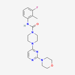 molecular formula C20H25FN6O2 B5347186 N-(3-fluoro-2-methylphenyl)-4-[2-(4-morpholinyl)-4-pyrimidinyl]-1-piperazinecarboxamide 