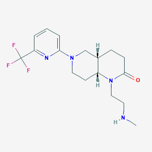 molecular formula C17H23F3N4O B5347241 rel-(4aS,8aR)-1-[2-(methylamino)ethyl]-6-[6-(trifluoromethyl)-2-pyridinyl]octahydro-1,6-naphthyridin-2(1H)-one hydrochloride 
