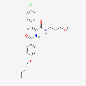 molecular formula C23H27ClN2O4 B5347242 4-butoxy-N-(2-(4-chlorophenyl)-1-{[(3-hydroxypropyl)amino]carbonyl}vinyl)benzamide 