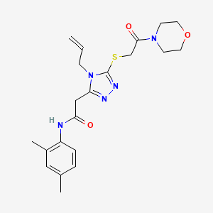 molecular formula C21H27N5O3S B5347256 N-(2,4-dimethylphenyl)-2-[5-{[2-(morpholin-4-yl)-2-oxoethyl]sulfanyl}-4-(prop-2-en-1-yl)-4H-1,2,4-triazol-3-yl]acetamide 