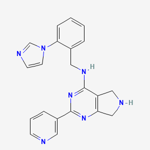 molecular formula C21H19N7 B5347280 N-[2-(1H-imidazol-1-yl)benzyl]-2-(3-pyridinyl)-6,7-dihydro-5H-pyrrolo[3,4-d]pyrimidin-4-amine 