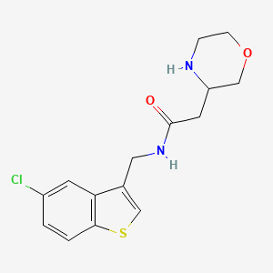 molecular formula C15H17ClN2O2S B5347295 N-[(5-chloro-1-benzothien-3-yl)methyl]-2-(3-morpholinyl)acetamide hydrochloride 