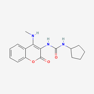molecular formula C16H19N3O3 B5347323 N-cyclopentyl-N'-[4-(methylamino)-2-oxo-2H-chromen-3-yl]urea 