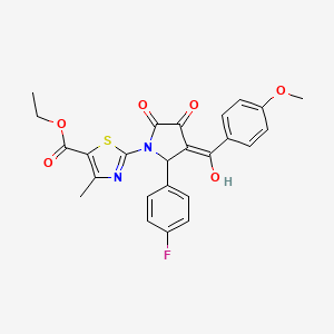 molecular formula C25H21FN2O6S B5347344 ethyl 2-[2-(4-fluorophenyl)-4-hydroxy-3-(4-methoxybenzoyl)-5-oxo-2,5-dihydro-1H-pyrrol-1-yl]-4-methyl-1,3-thiazole-5-carboxylate 