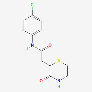 molecular formula C12H13ClN2O2S B5347347 N-(4-chlorophenyl)-2-(3-oxothiomorpholin-2-yl)acetamide 