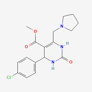 molecular formula C17H20ClN3O3 B5347433 methyl 4-(4-chlorophenyl)-2-oxo-6-(1-pyrrolidinylmethyl)-1,2,3,4-tetrahydro-5-pyrimidinecarboxylate 