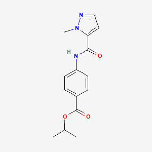 molecular formula C15H17N3O3 B5347478 isopropyl 4-{[(1-methyl-1H-pyrazol-5-yl)carbonyl]amino}benzoate 