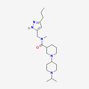 molecular formula C22H39N5O B5347561 1'-isopropyl-N-methyl-N-[(5-propyl-1H-pyrazol-3-yl)methyl]-1,4'-bipiperidine-3-carboxamide 