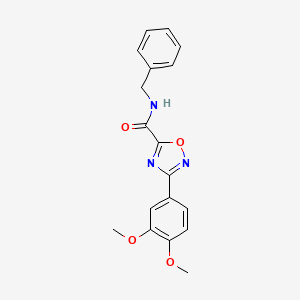 molecular formula C18H17N3O4 B5347574 N-benzyl-3-(3,4-dimethoxyphenyl)-1,2,4-oxadiazole-5-carboxamide 