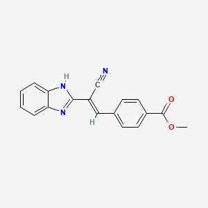 molecular formula C18H13N3O2 B5347602 methyl 4-[(E)-2-(1H-benzimidazol-2-yl)-2-cyanoethenyl]benzoate 