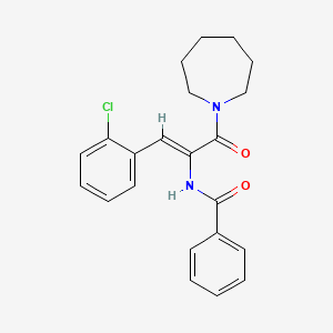molecular formula C22H23ClN2O2 B5347675 N-[1-(1-azepanylcarbonyl)-2-(2-chlorophenyl)vinyl]benzamide 