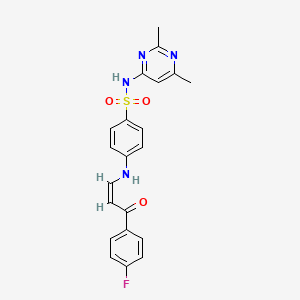 molecular formula C21H19FN4O3S B5347684 N-(2,6-dimethylpyrimidin-4-yl)-4-[[(Z)-3-(4-fluorophenyl)-3-oxoprop-1-enyl]amino]benzenesulfonamide 