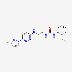 molecular formula C19H23N7O B5347719 N-(2-ethylphenyl)-N'-(2-{[6-(3-methyl-1H-pyrazol-1-yl)-3-pyridazinyl]amino}ethyl)urea 