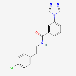 molecular formula C17H15ClN4O B5347830 N-[2-(4-chlorophenyl)ethyl]-3-(1,2,4-triazol-4-yl)benzamide 