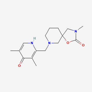 molecular formula C16H23N3O3 B5347831 7-[(3,5-dimethyl-4-oxo-1,4-dihydro-2-pyridinyl)methyl]-3-methyl-1-oxa-3,7-diazaspiro[4.5]decan-2-one 