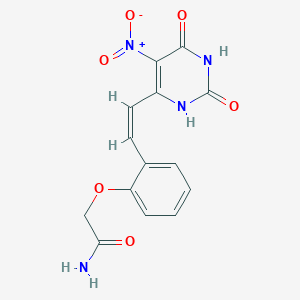molecular formula C14H12N4O6 B5347836 2-[2-[(Z)-2-(5-nitro-2,4-dioxo-1H-pyrimidin-6-yl)ethenyl]phenoxy]acetamide 