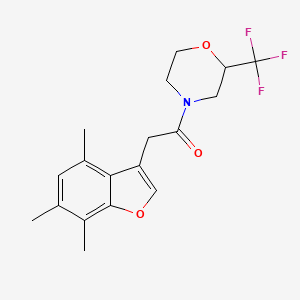 molecular formula C18H20F3NO3 B5348136 2-(trifluoromethyl)-4-[(4,6,7-trimethyl-1-benzofuran-3-yl)acetyl]morpholine 