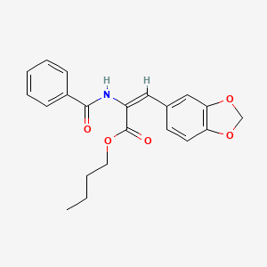 molecular formula C21H21NO5 B5348154 butyl (E)-2-benzamido-3-(1,3-benzodioxol-5-yl)prop-2-enoate 