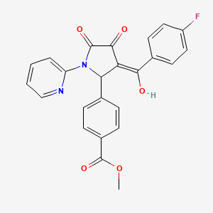 molecular formula C24H17FN2O5 B5348212 methyl 4-[3-(4-fluorobenzoyl)-4-hydroxy-5-oxo-1-(pyridin-2-yl)-2,5-dihydro-1H-pyrrol-2-yl]benzoate 