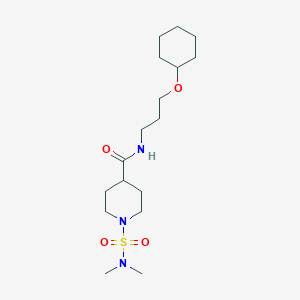molecular formula C17H33N3O4S B5348240 N-[3-(cyclohexyloxy)propyl]-1-[(dimethylamino)sulfonyl]-4-piperidinecarboxamide 