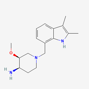 molecular formula C17H25N3O B5348296 (3S*,4R*)-1-[(2,3-dimethyl-1H-indol-7-yl)methyl]-3-methoxypiperidin-4-amine 