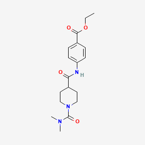 molecular formula C18H25N3O4 B5348390 ETHYL 4-[1-(DIMETHYLCARBAMOYL)PIPERIDINE-4-AMIDO]BENZOATE 