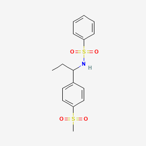 molecular formula C16H19NO4S2 B5348404 N-{1-[4-(methylsulfonyl)phenyl]propyl}benzenesulfonamide 