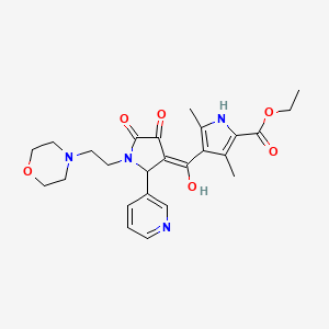 molecular formula C25H30N4O6 B5348486 ethyl 4-[(E)-hydroxy-[1-(2-morpholin-4-ylethyl)-4,5-dioxo-2-pyridin-3-ylpyrrolidin-3-ylidene]methyl]-3,5-dimethyl-1H-pyrrole-2-carboxylate 