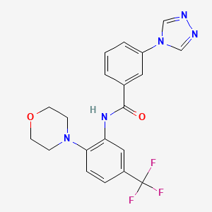 molecular formula C20H18F3N5O2 B5348549 N-[2-morpholin-4-yl-5-(trifluoromethyl)phenyl]-3-(1,2,4-triazol-4-yl)benzamide 