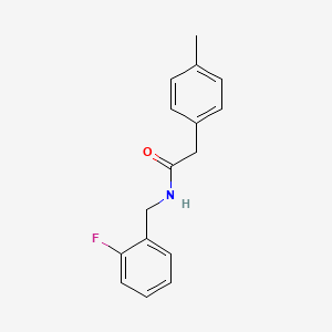 molecular formula C16H16FNO B5348554 N-[(2-fluorophenyl)methyl]-2-(4-methylphenyl)acetamide 