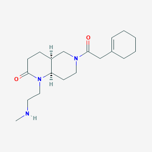 molecular formula C19H31N3O2 B5348585 rel-(4aS,8aR)-6-(1-cyclohexen-1-ylacetyl)-1-[2-(methylamino)ethyl]octahydro-1,6-naphthyridin-2(1H)-one hydrochloride 
