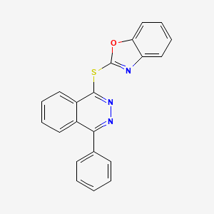 molecular formula C21H13N3OS B5348610 1-(1,3-benzoxazol-2-ylthio)-4-phenylphthalazine 