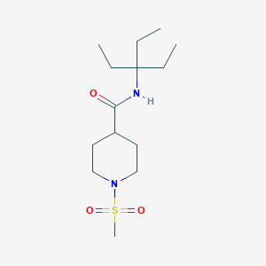 molecular formula C14H28N2O3S B5348618 N-(1,1-diethylpropyl)-1-(methylsulfonyl)-4-piperidinecarboxamide 