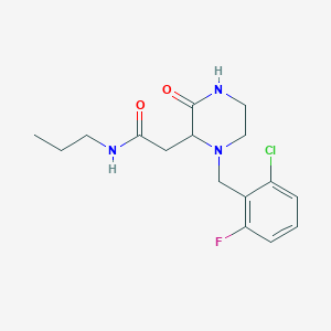 molecular formula C16H21ClFN3O2 B5348658 2-[1-(2-chloro-6-fluorobenzyl)-3-oxo-2-piperazinyl]-N-propylacetamide 