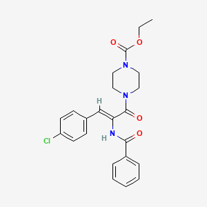 molecular formula C23H24ClN3O4 B5348708 ethyl 4-[2-(benzoylamino)-3-(4-chlorophenyl)acryloyl]-1-piperazinecarboxylate 