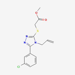 molecular formula C14H14ClN3O2S B5348709 METHYL 2-{[4-ALLYL-5-(3-CHLOROPHENYL)-4H-1,2,4-TRIAZOL-3-YL]SULFANYL}ACETATE 
